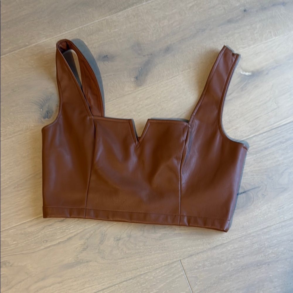 NWOT Maeve Vegan Leather Women's Top